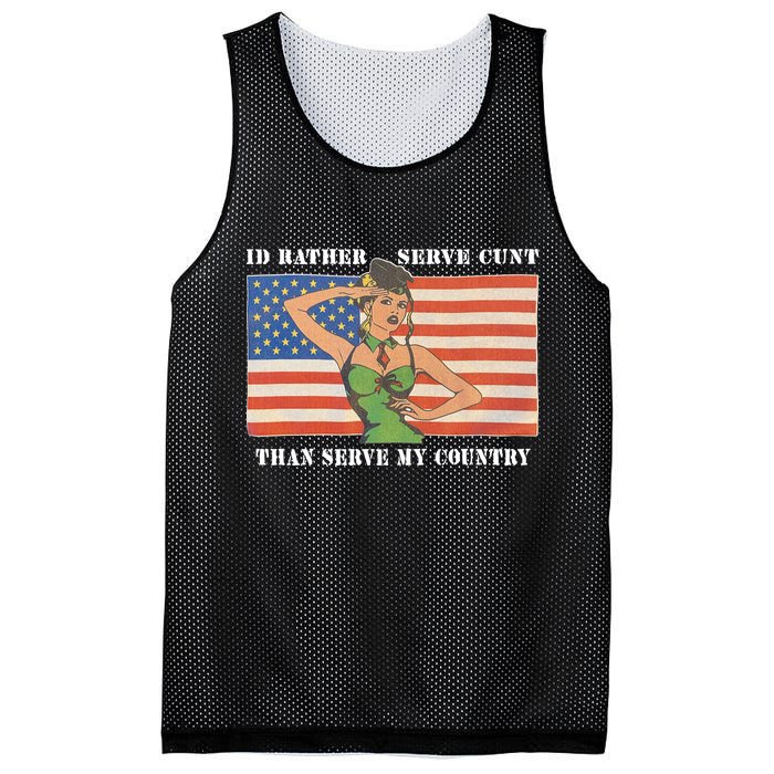I'd Rather Serve Cunt Than Serve My Country I'd Rather Serve My Cunt Baby Mesh Reversible Basketball Jersey Tank