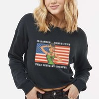 I'd Rather Serve Cunt Than Serve My Country I'd Rather Serve My Cunt Baby Cropped Pullover Crew