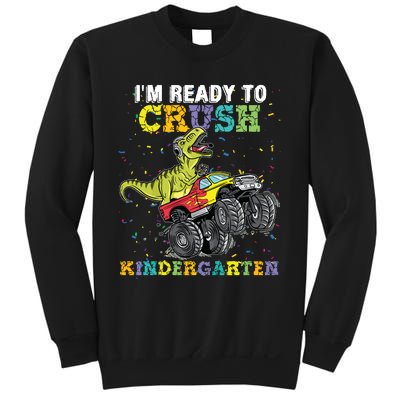 Im Ready To Crush Kindergarten Monster Truck Dinosaur Boy Sweatshirt