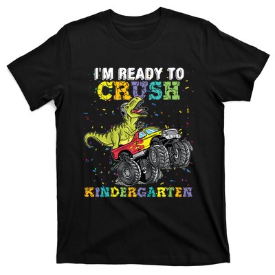 Im Ready To Crush Kindergarten Monster Truck Dinosaur Boy T-Shirt