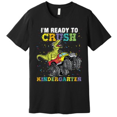 Im Ready To Crush Kindergarten Monster Truck Dinosaur Boy Premium T-Shirt