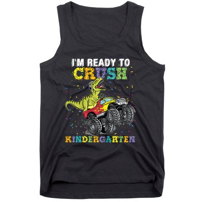 Im Ready To Crush Kindergarten Monster Truck Dinosaur Boy Tank Top