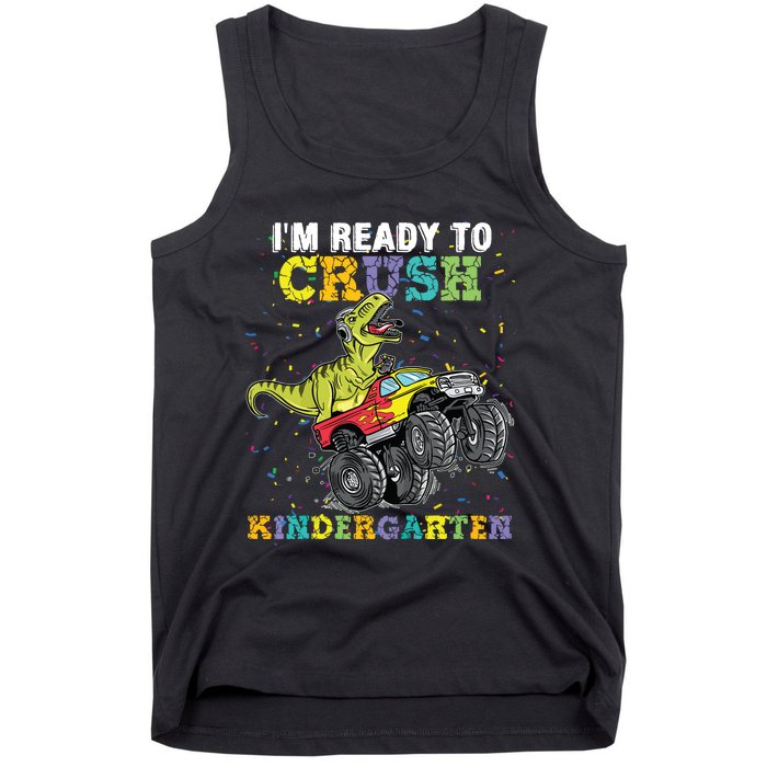 Im Ready To Crush Kindergarten Monster Truck Dinosaur Boy Tank Top