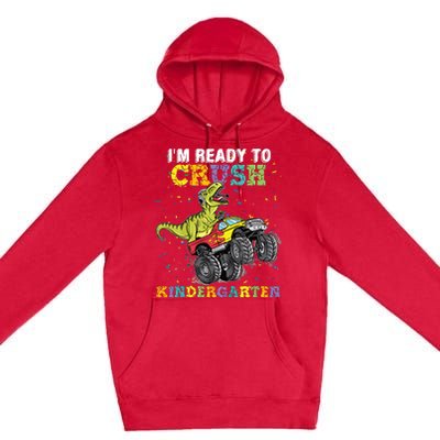 Im Ready To Crush Kindergarten Monster Truck Dinosaur Boy Premium Pullover Hoodie