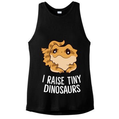 I Raise Tiny Dinosaurs Lizard Bearded Dragon Mom Gift Ladies PosiCharge Tri-Blend Wicking Tank