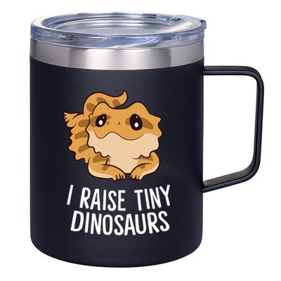 I Raise Tiny Dinosaurs Lizard Bearded Dragon Mom Gift 12oz Stainless Steel Coffee Mug
