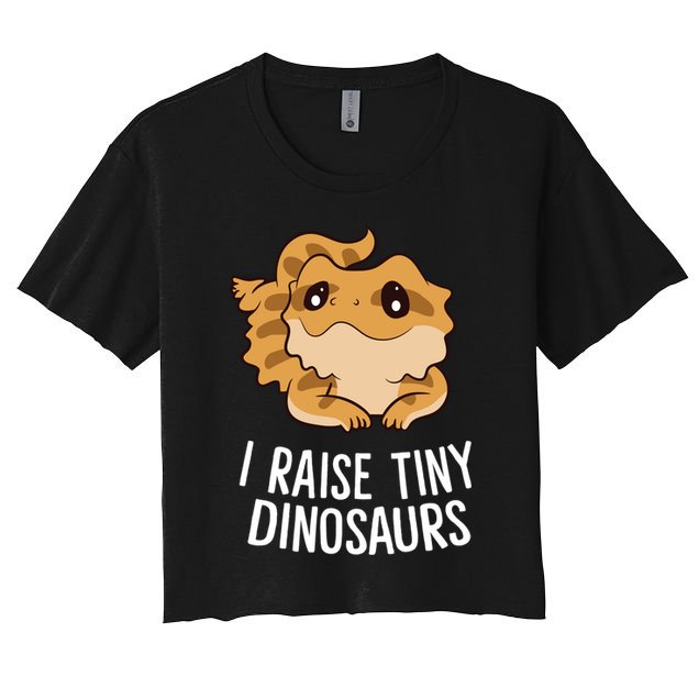 I Raise Tiny Dinosaurs Lizard Bearded Dragon Mom Gift Crop Top