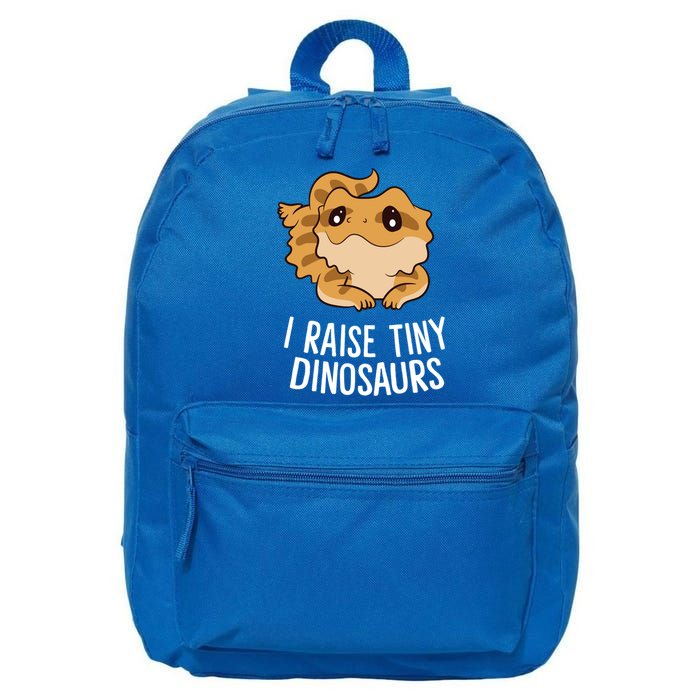I Raise Tiny Dinosaurs Lizard Bearded Dragon Mom Gift 16 in Basic Backpack
