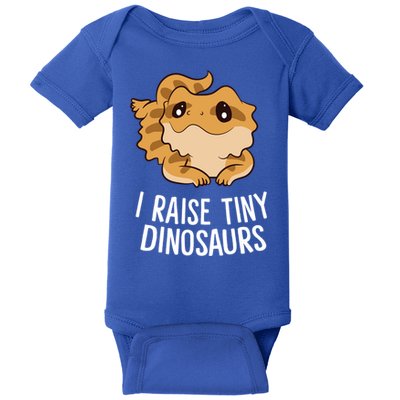 I Raise Tiny Dinosaurs Lizard Bearded Dragon Mom Gift Baby Bodysuit