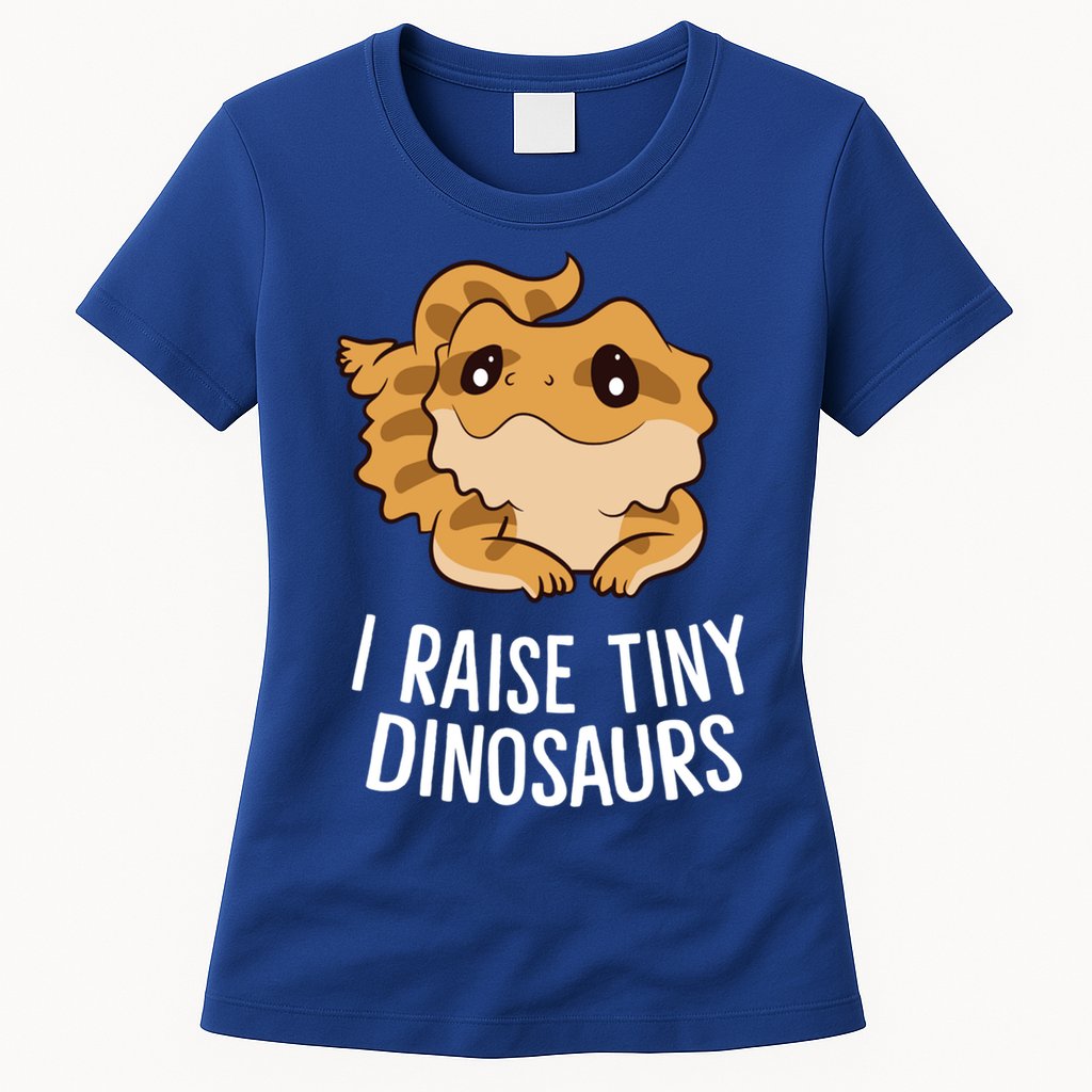 I Raise Tiny Dinosaurs Lizard Bearded Dragon Mom Gift Womens T-Shirt