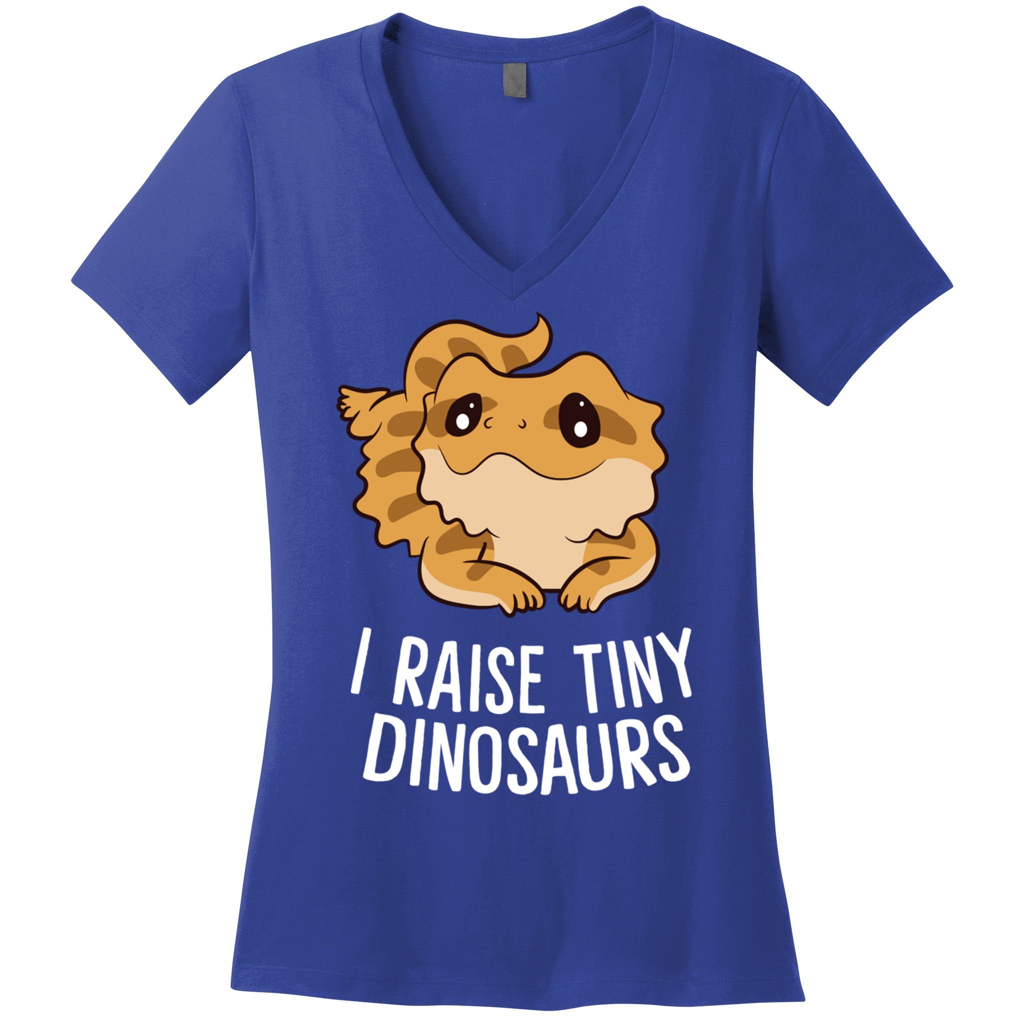 I Raise Tiny Dinosaurs Lizard Bearded Dragon Mom Gift Women's V-Neck T-Shirt