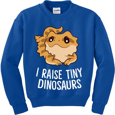 I Raise Tiny Dinosaurs Lizard Bearded Dragon Mom Gift Kids Sweatshirt
