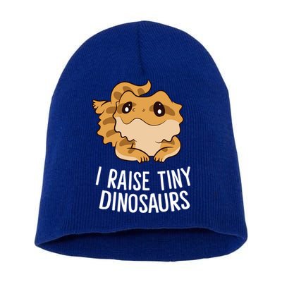 I Raise Tiny Dinosaurs Lizard Bearded Dragon Mom Gift Short Acrylic Beanie