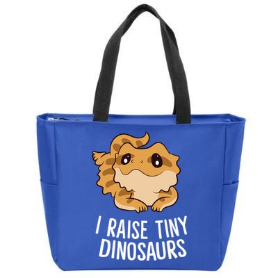 I Raise Tiny Dinosaurs Lizard Bearded Dragon Mom Gift Zip Tote Bag