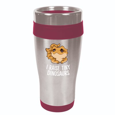 I Raise Tiny Dinosaurs Lizard Bearded Dragon Mom Gift 16oz Travel Tumbler