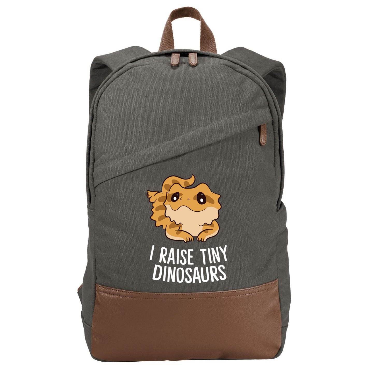 I Raise Tiny Dinosaurs Lizard Bearded Dragon Mom Gift Cotton Canvas Backpack