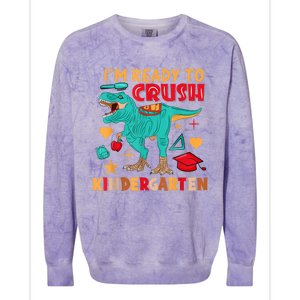 Im Ready To Crush Kindergarten Dinosaur Back To School Colorblast Crewneck Sweatshirt