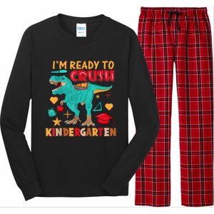 Im Ready To Crush Kindergarten Dinosaur Back To School Long Sleeve Pajama Set