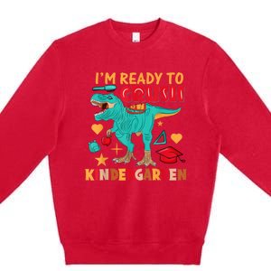 Im Ready To Crush Kindergarten Dinosaur Back To School Premium Crewneck Sweatshirt