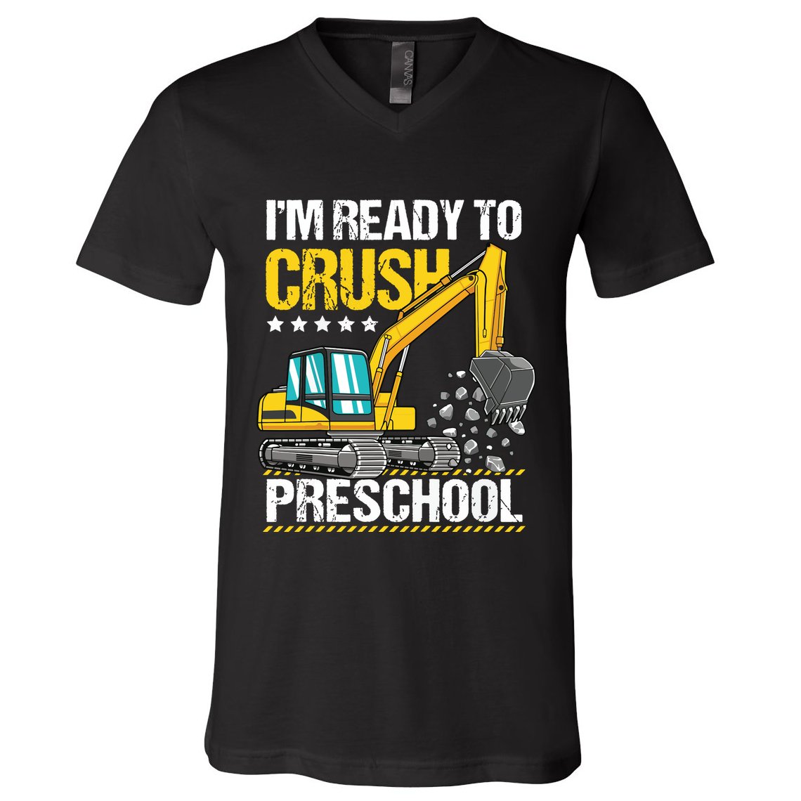 Im Ready To Crush Preschool Construction Vehicle Boy V-Neck T-Shirt