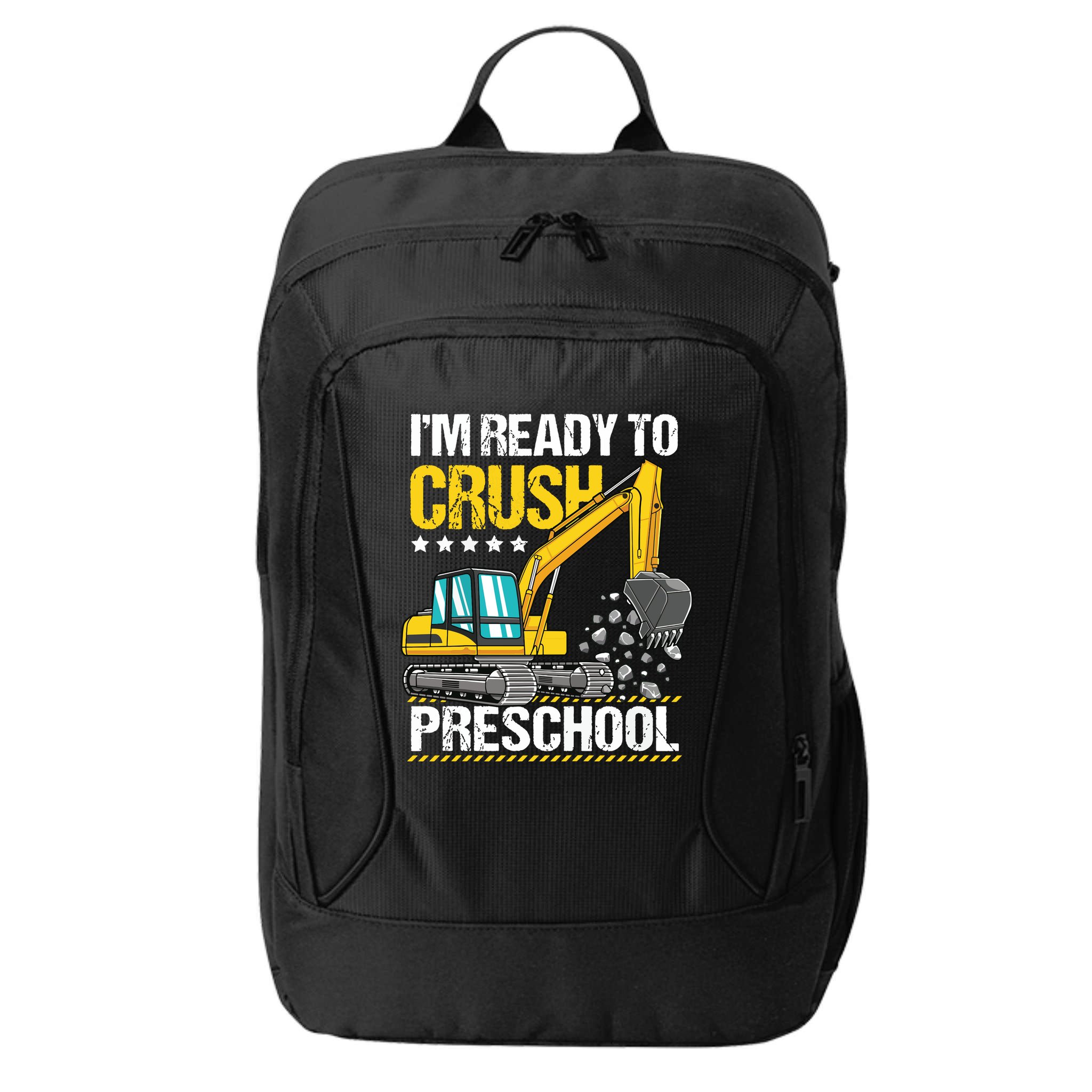 Im Ready To Crush Preschool Construction Vehicle Boy City Backpack