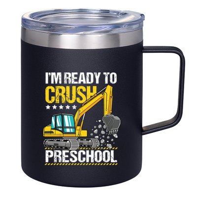 Im Ready To Crush Preschool Construction Vehicle Boy 12oz Stainless Steel Coffee Mug