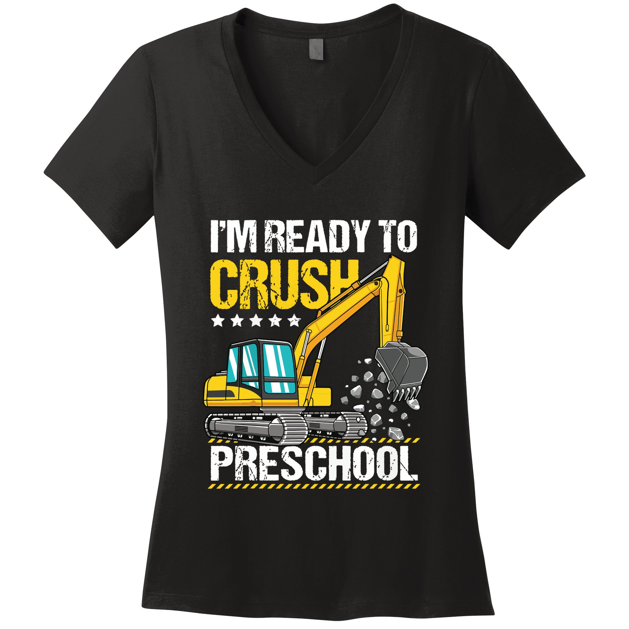 Im Ready To Crush Preschool Construction Vehicle Boy Women's V-Neck T-Shirt