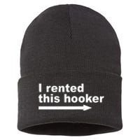 I Rented This Hooker Funny Sustainable Knit Beanie