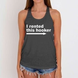 I Rented This Hooker Funny Women's Knotted Racerback Tank