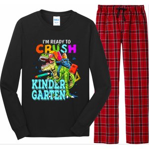 I'm Ready To Crush Kindergarten Dinosaur Back To School Long Sleeve Pajama Set