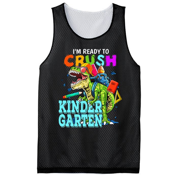 I'm Ready To Crush Kindergarten Dinosaur Back To School Mesh Reversible Basketball Jersey Tank