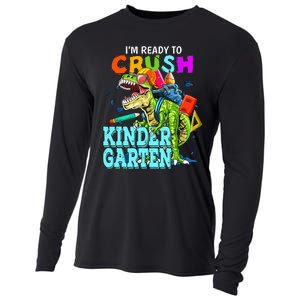 I'm Ready To Crush Kindergarten Dinosaur Back To School Cooling Performance Long Sleeve Crew