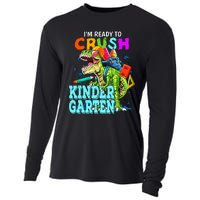 I'm Ready To Crush Kindergarten Dinosaur Back To School Cooling Performance Long Sleeve Crew