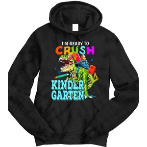 I'm Ready To Crush Kindergarten Dinosaur Back To School Tie Dye Hoodie