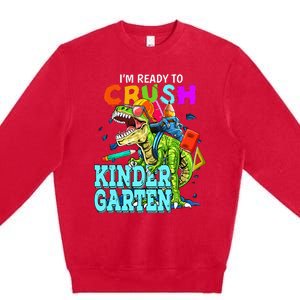 I'm Ready To Crush Kindergarten Dinosaur Back To School Premium Crewneck Sweatshirt