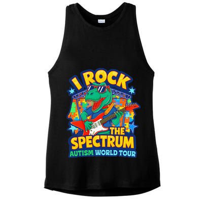 I ROCK THE SPECTRUM Rockin Autism Different Tune World Ladies PosiCharge Tri-Blend Wicking Tank