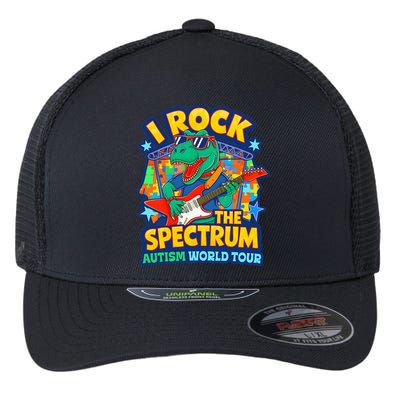 I ROCK THE SPECTRUM Rockin Autism Different Tune World Flexfit Unipanel Trucker Cap