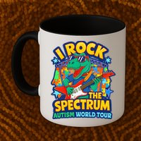 I ROCK THE SPECTRUM Rockin Autism Different Tune World Mug
