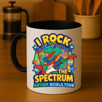 I ROCK THE SPECTRUM Rockin Autism Different Tune World Mug