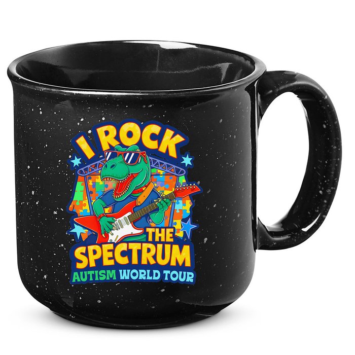 I ROCK THE SPECTRUM Rockin Autism Different Tune World 15oz Campfire Ceramic Mug