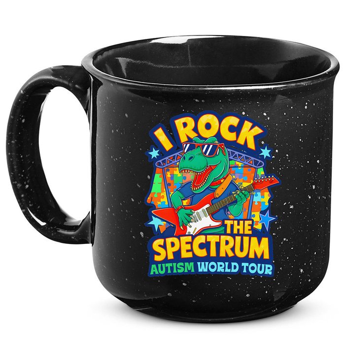 I ROCK THE SPECTRUM Rockin Autism Different Tune World 15oz Campfire Ceramic Mug