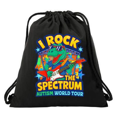 I ROCK THE SPECTRUM Rockin Autism Different Tune World Drawstring Bag