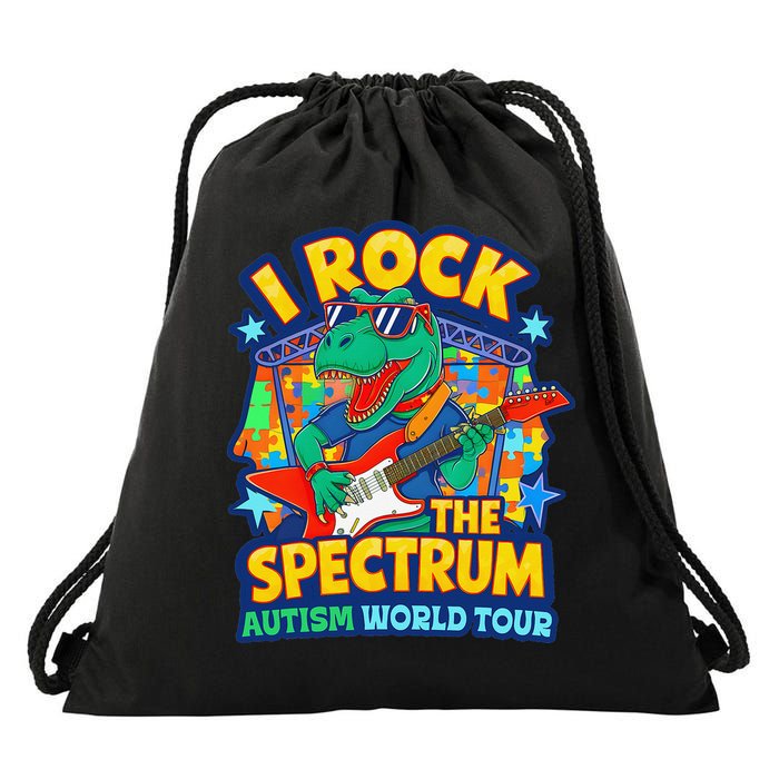 I ROCK THE SPECTRUM Rockin Autism Different Tune World Drawstring Bag