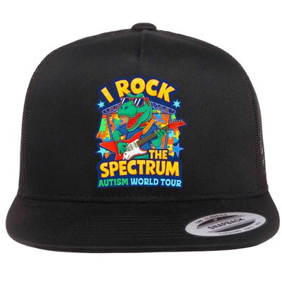 I ROCK THE SPECTRUM Rockin Autism Different Tune World Flat Bill Trucker Hat