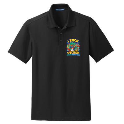 I ROCK THE SPECTRUM Rockin Autism Different Tune World Dry Zone Grid Polo