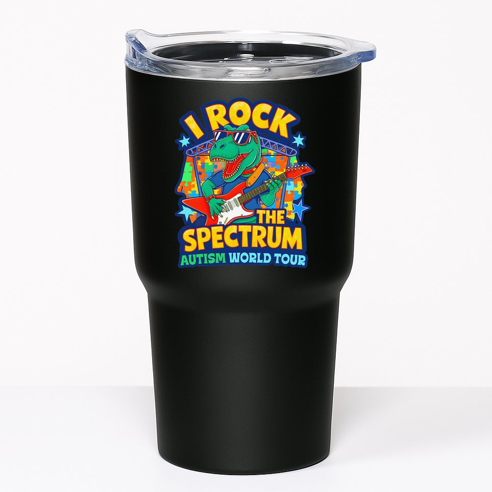 I ROCK THE SPECTRUM Rockin Autism Different Tune World Tumbler