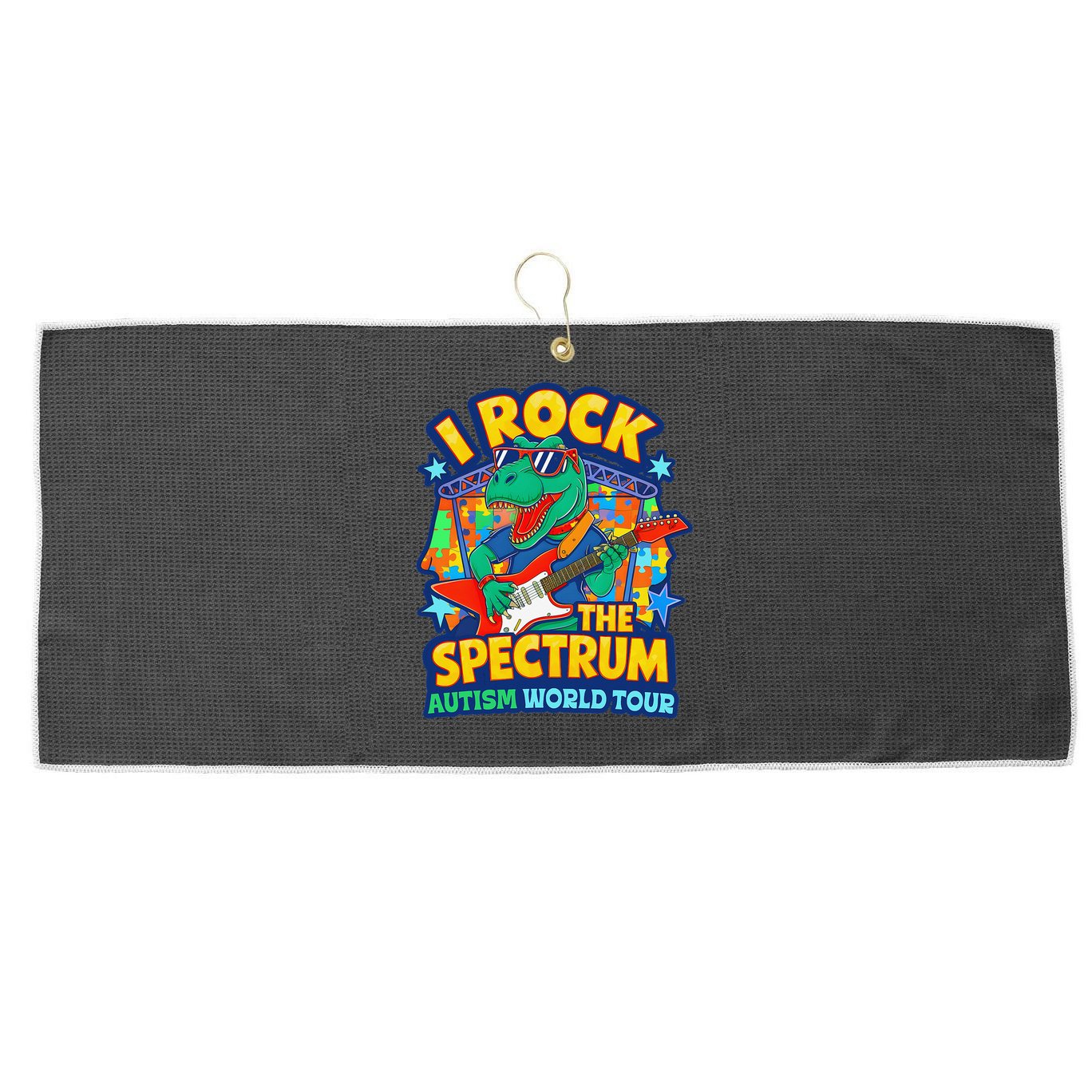I ROCK THE SPECTRUM Rockin Autism Different Tune World Large Microfiber Waffle Golf Towel