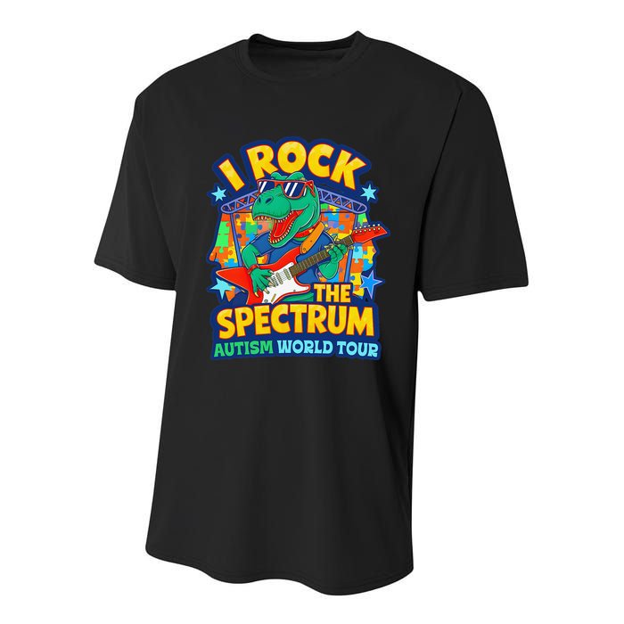 I ROCK THE SPECTRUM Rockin Autism Different Tune World Youth Performance Sprint T-Shirt