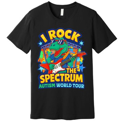 I ROCK THE SPECTRUM Rockin Autism Different Tune World Premium T-Shirt
