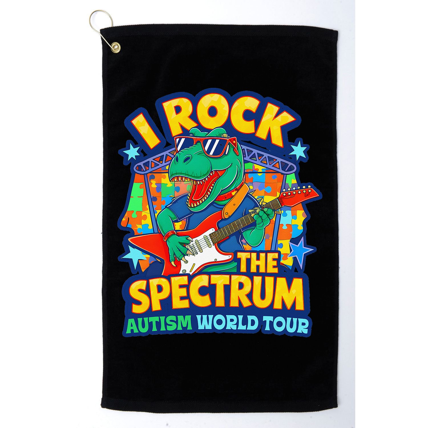 I ROCK THE SPECTRUM Rockin Autism Different Tune World Golf Towel